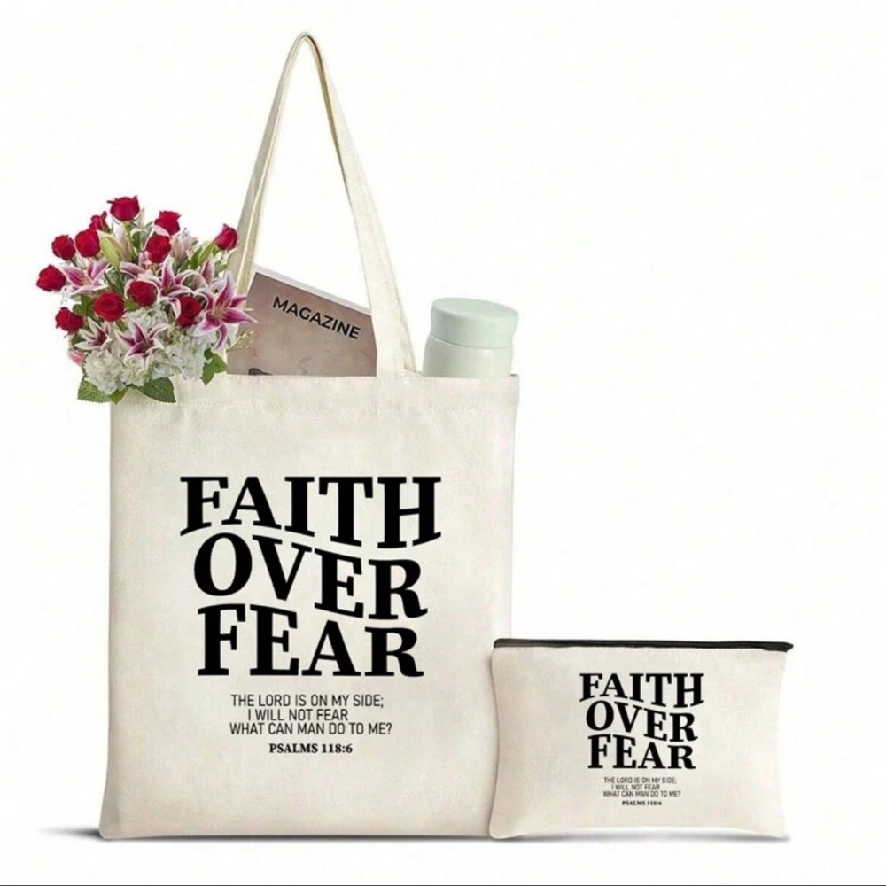 152. Faith Over Fear Tote & Wristlet